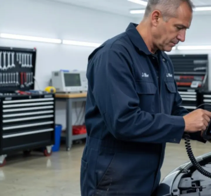 Vehicle connected to advanced diagnostic testing equipment